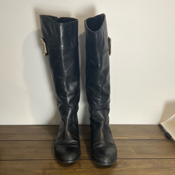 Tory Burch black leather Lawrie riding boots size 8M - Picture 2 of 14